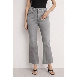 GOOD AMERICAN Good Legs Crop Mini Boot Jeans‎ Light Grey High Rise Size 15